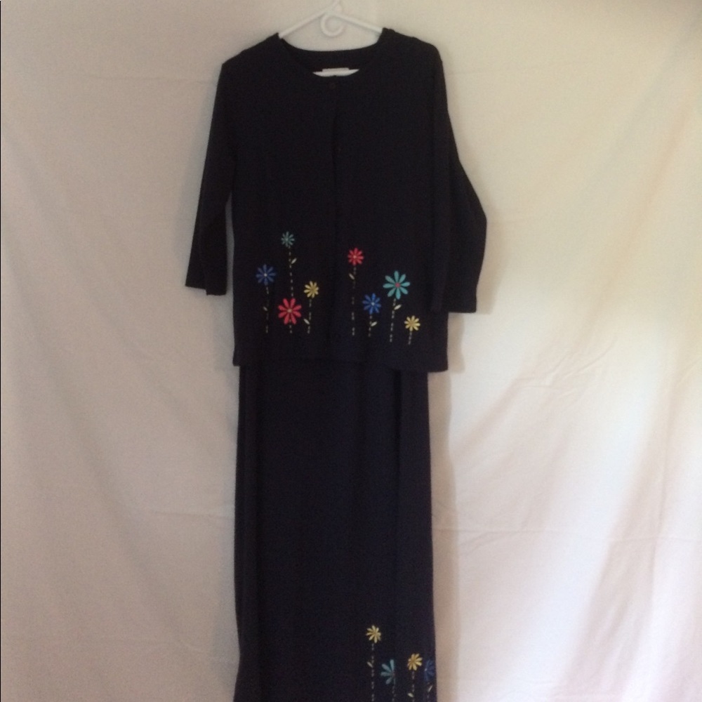 Light weight navy blue dress with jacket