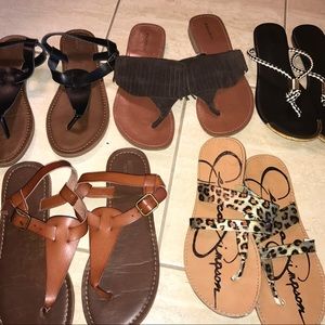 5 pairs of sandals