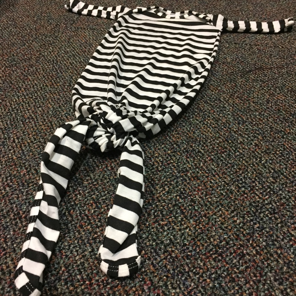 Adorable Striped newborn knotted sleeper