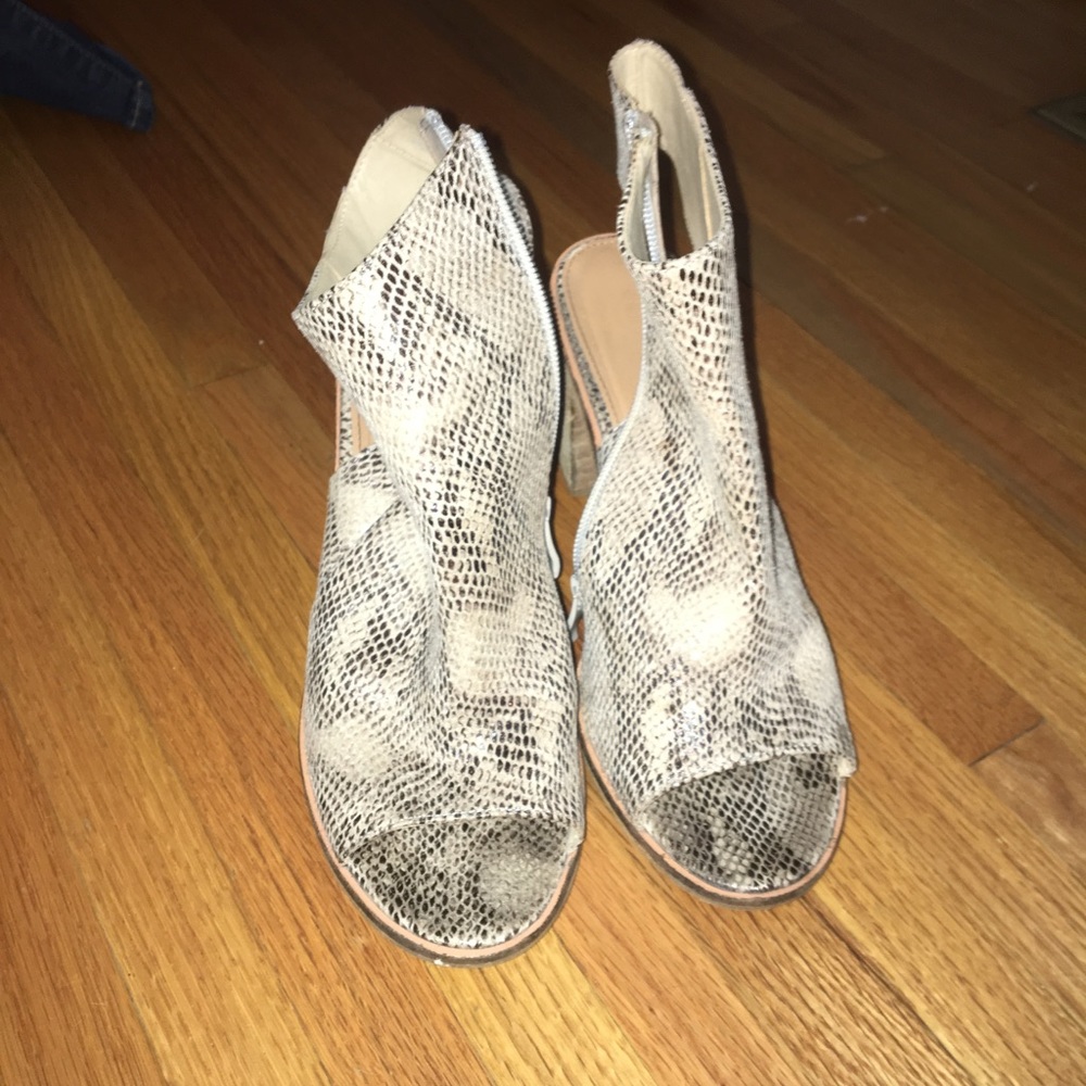 Snakeskin Clunky Heels
