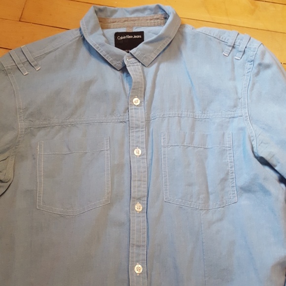 Blue button down shirt. - Picture 3 of 3