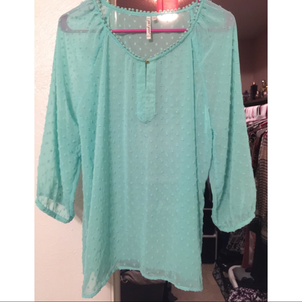 Mint Polka Dot Francesca's Top