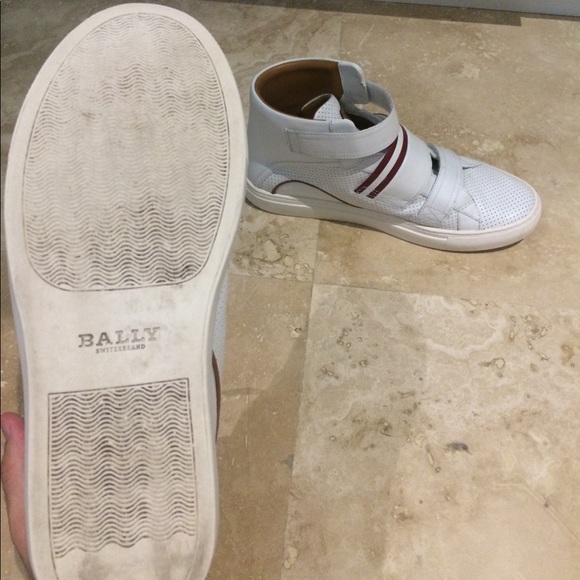 Bally White/Red Hightop Sneaker. - Picture 3 of 3