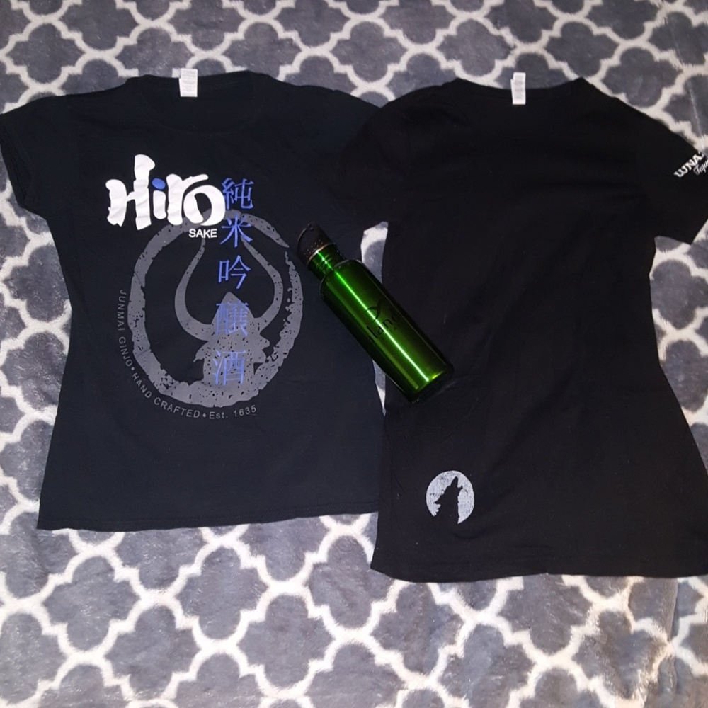 Two black liquor store shits free gift