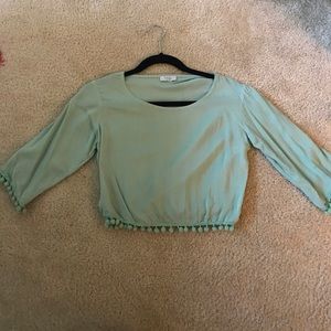 Green Tobi Pom Pom Crop