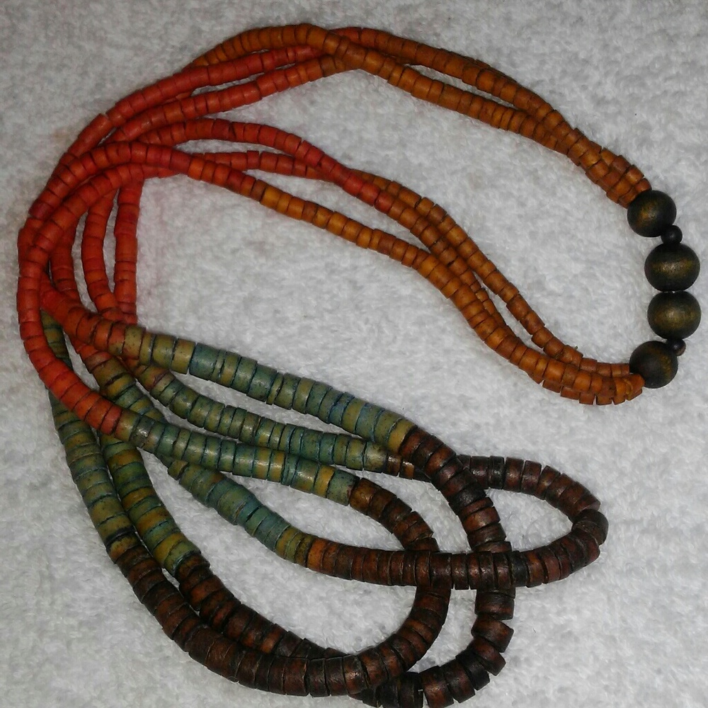 Wooden bead necklace