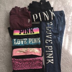 ALL VS/PINK: 2 pull overs, 5 pants