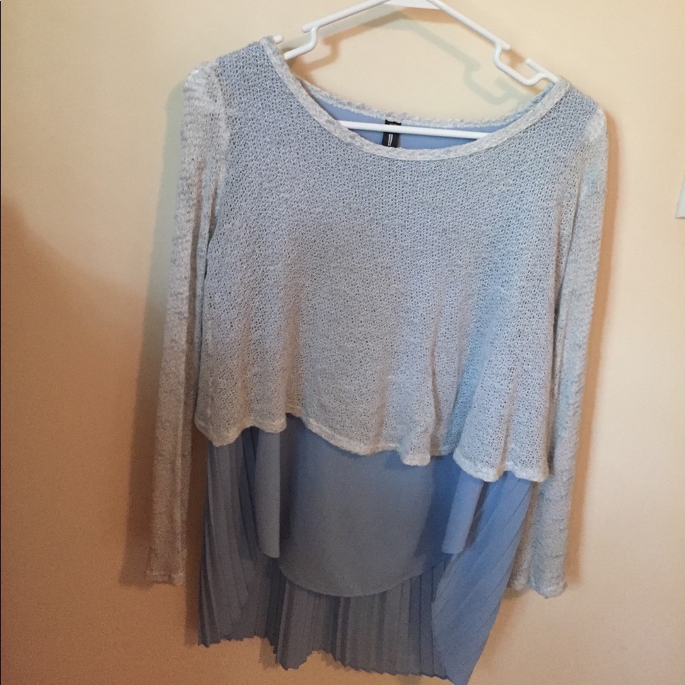 Blue and cream sweater
