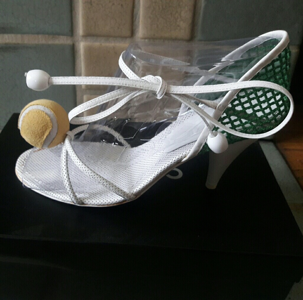 Final Sale Auth Chanel Tennis Sandals Heels 38