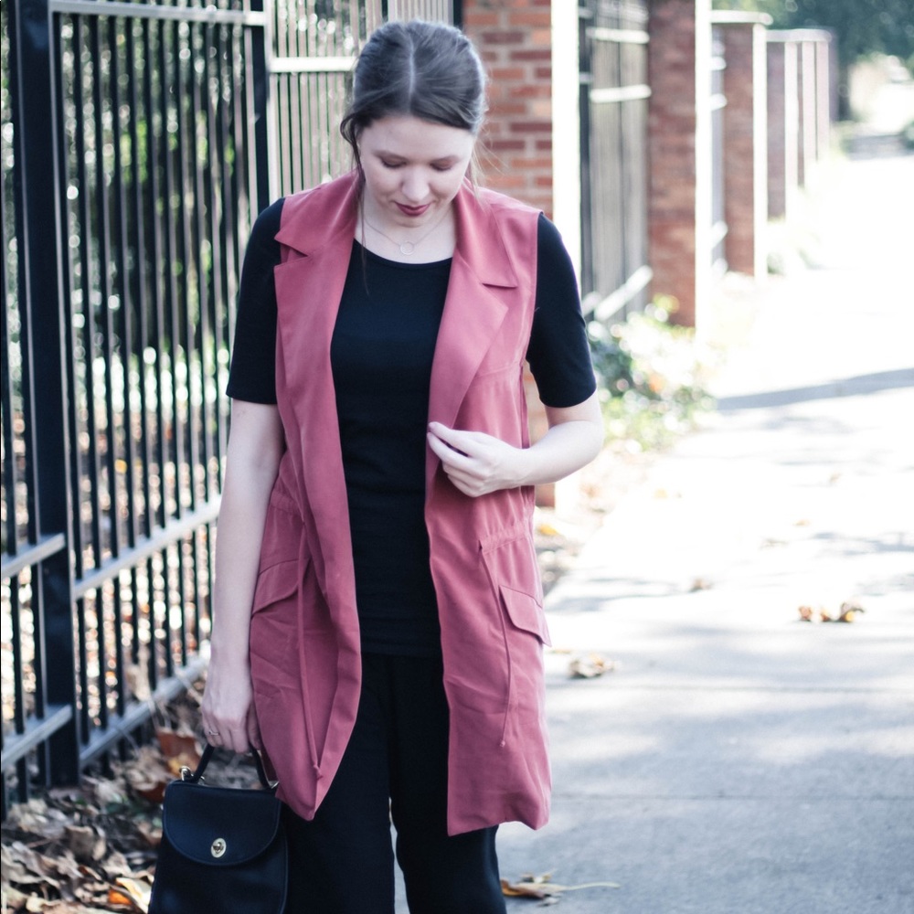 Anthropologie Old Town Orange Vest Elevenses M
