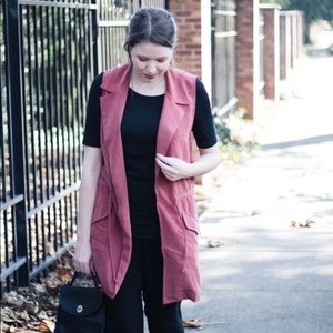 Anthropologie Old Town Orange Vest Elevenses M