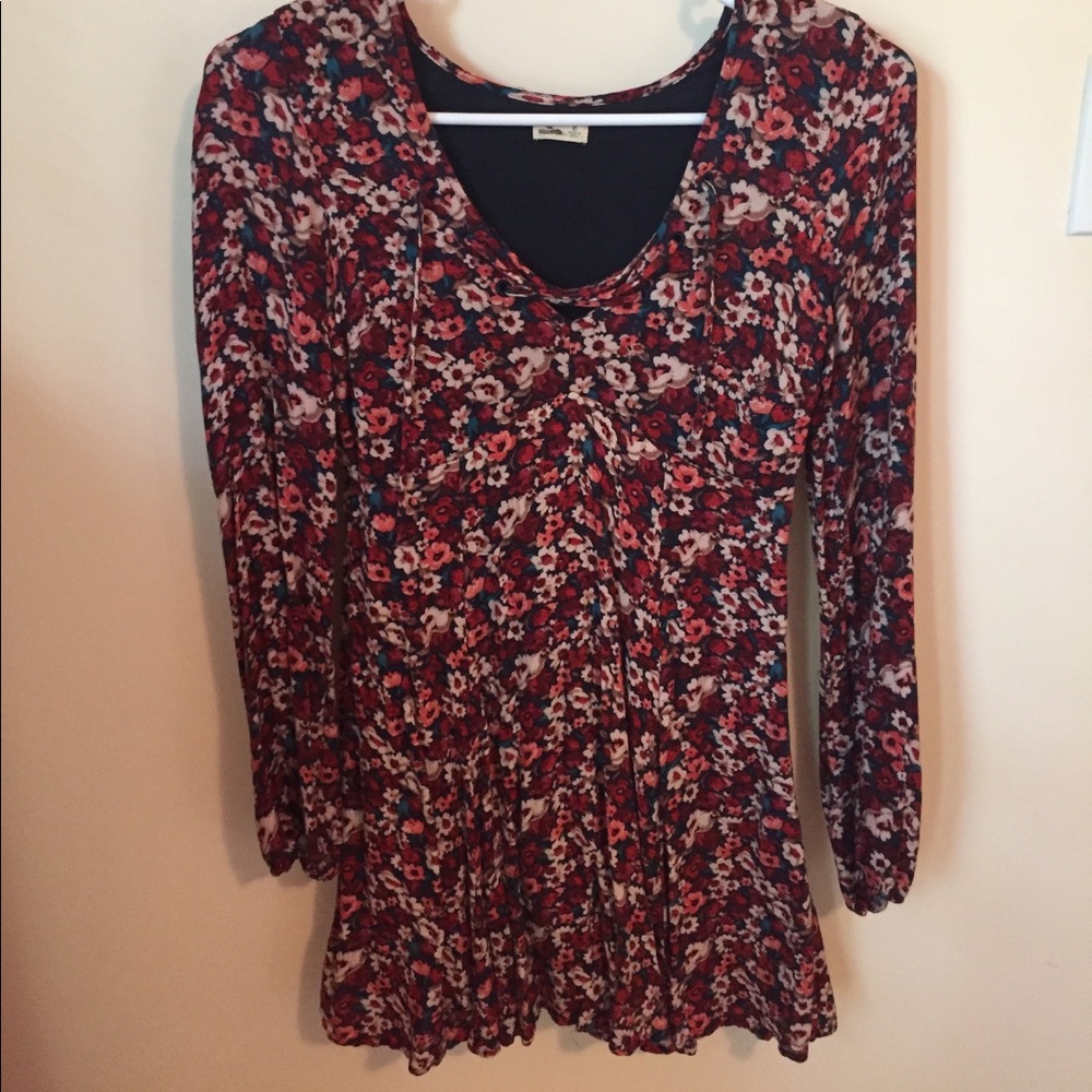 Floral print long sleeve dress