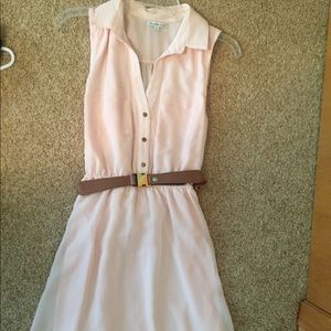 Charlotte Russe Belted Blush Pink Dress size M