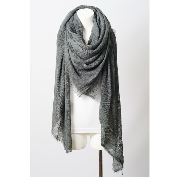Gray Frayed Edge Scarf - Picture 3 of 3