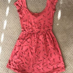 Pink key-patterned dress