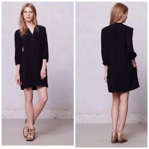 Anthropologie Maeve Black Taryn Crepe Dress