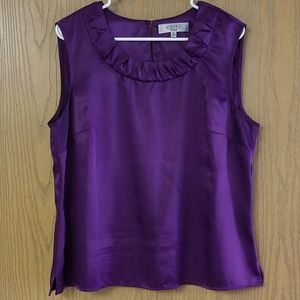 KASPER SEPARATES Sleeveless Purple Flare Swing Top