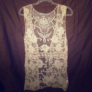 •Lace Creme Vest•