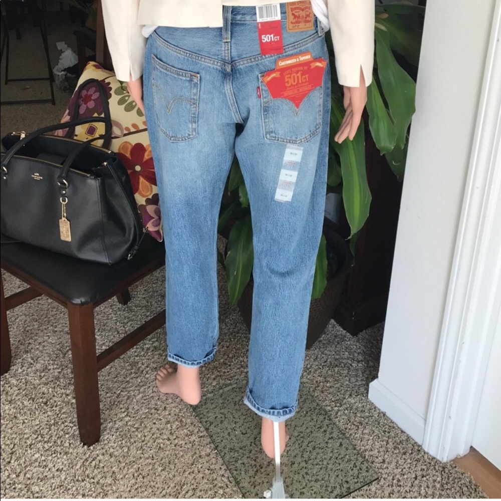 Levi's 501 CT BF Jeans Sz26 Ins32 100% Cotton - Picture 2 of 6