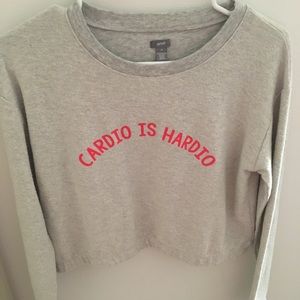 cardio is hardio cropped sweatshirt