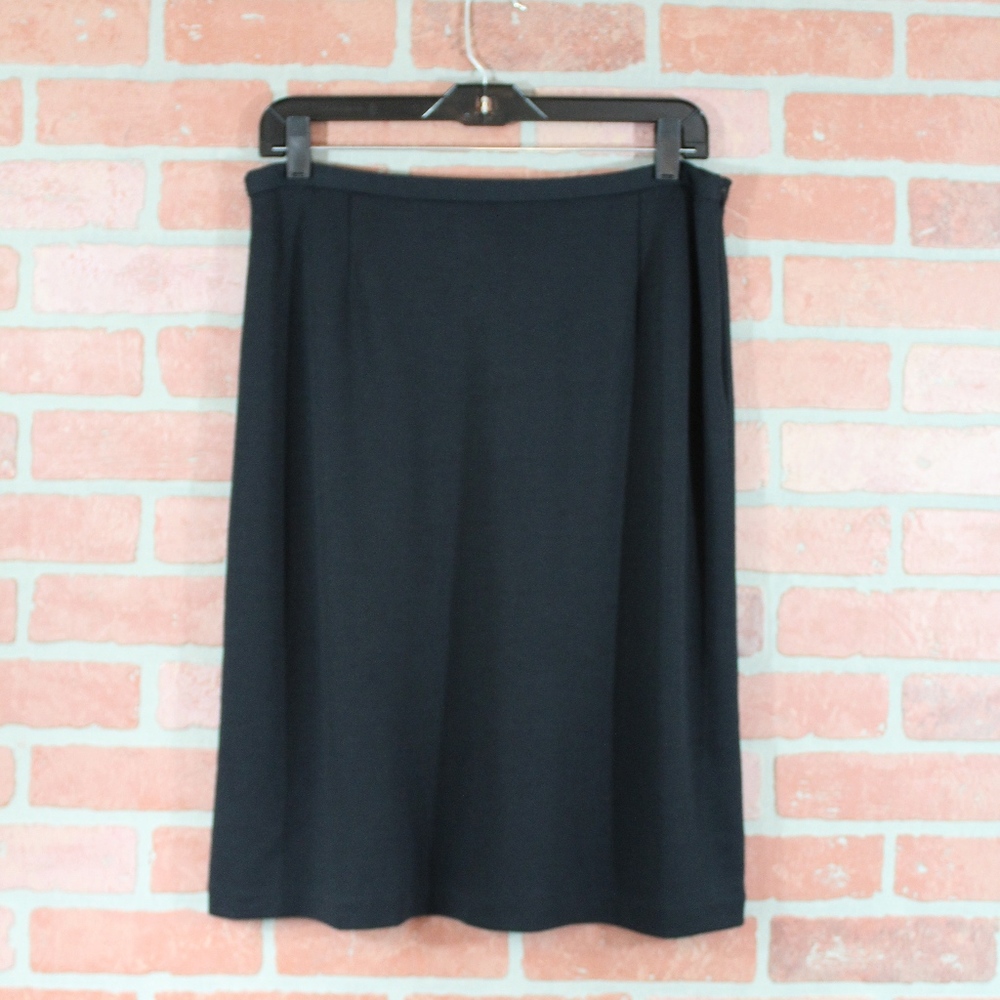 French Connection Black Wool Blend Pencil Skirt