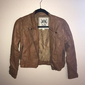 Brown leather jacket