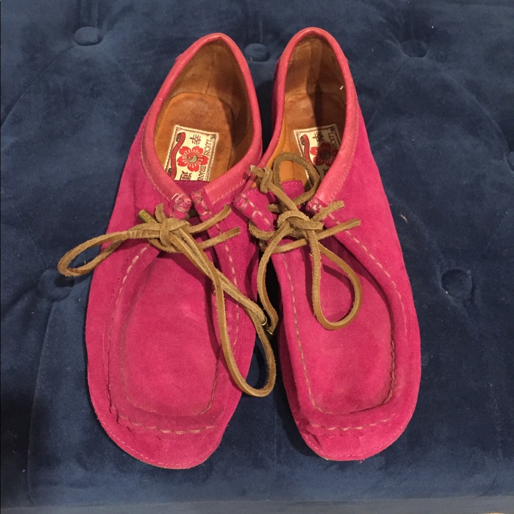 Lucky Pink Suede Slip on shoes with laces