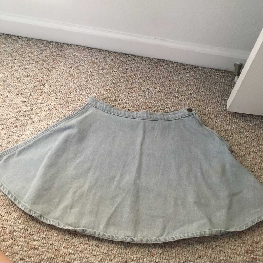 American Apparel light wash denim circle skirt