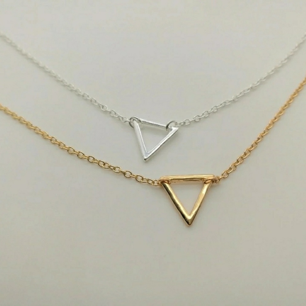 Dainty Triangle Necklace - Picture 3 of 5