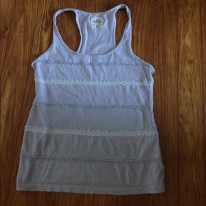 Hollister sz racerback tank blue grey cute