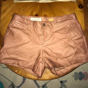 Brown leather shorts, Size 28