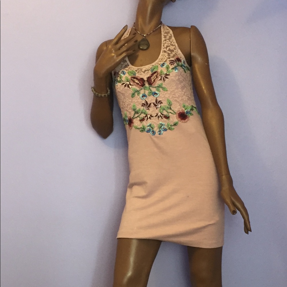 Free People Pink Lace Dress