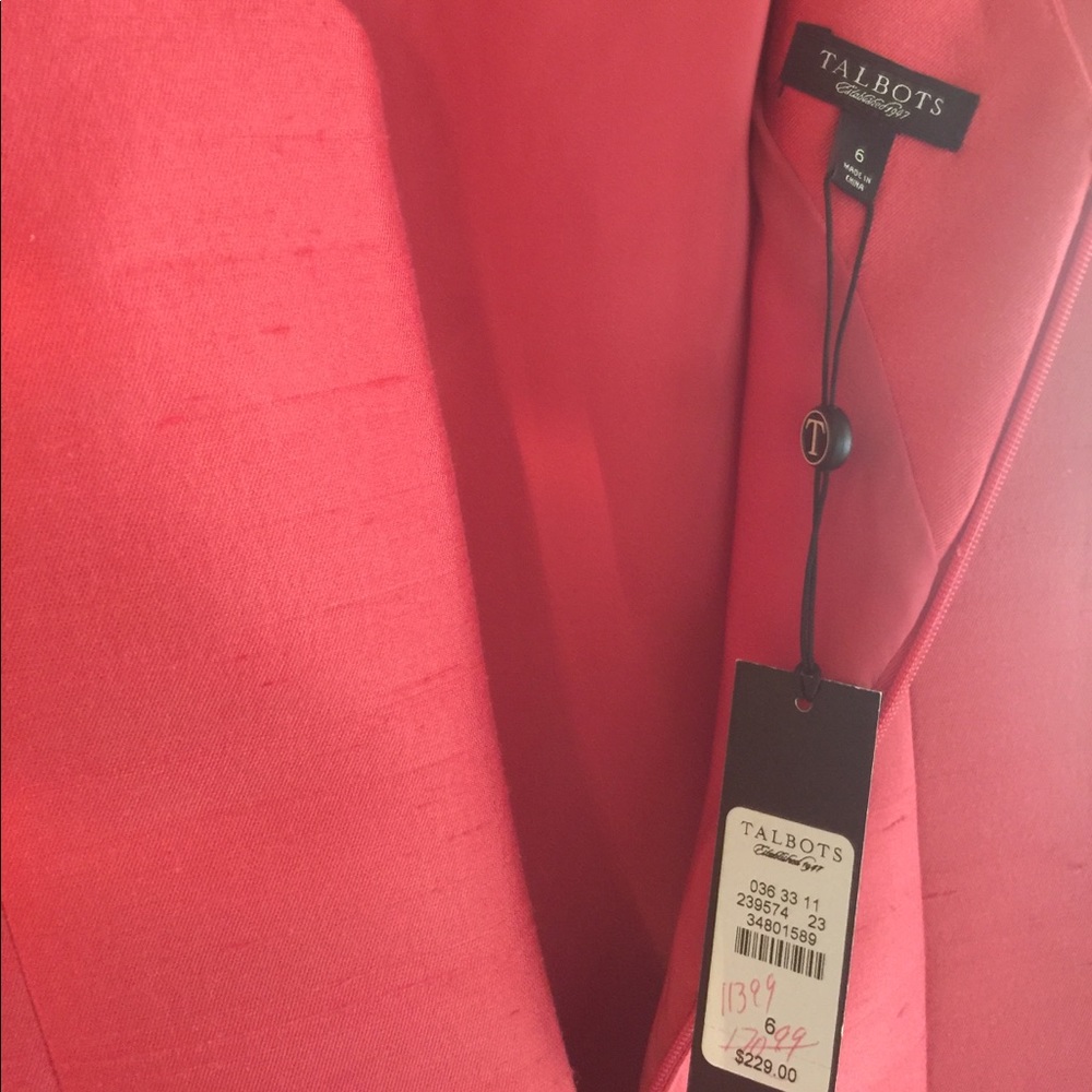 👗Talbots CORAL silk shantung dress NWT - Picture 5 of 7