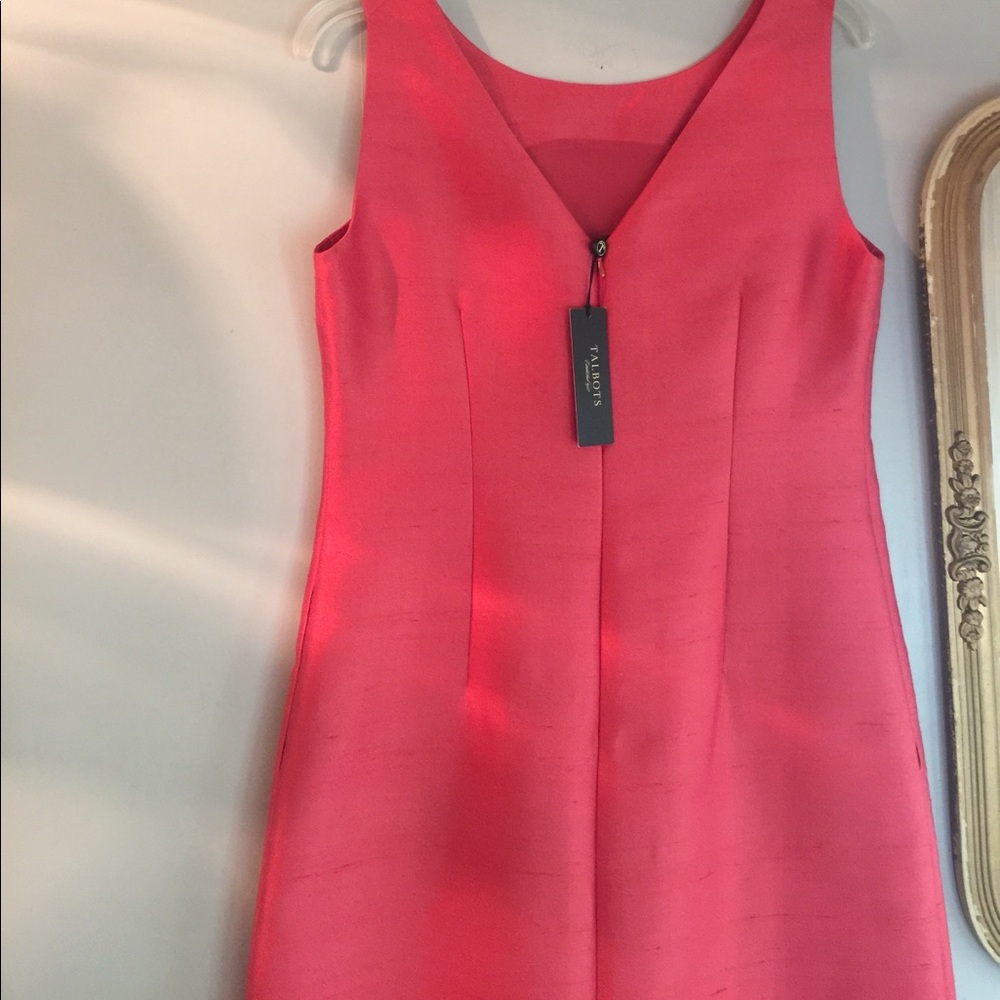 👗Talbots CORAL silk shantung dress NWT