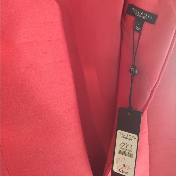 👗Talbots CORAL silk shantung dress NWT - Picture 5 of 7