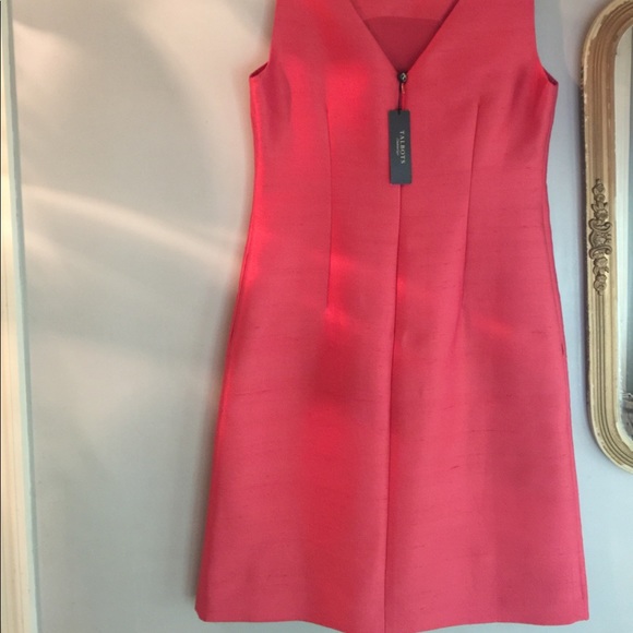 👗Talbots CORAL silk shantung dress NWT - Picture 3 of 7