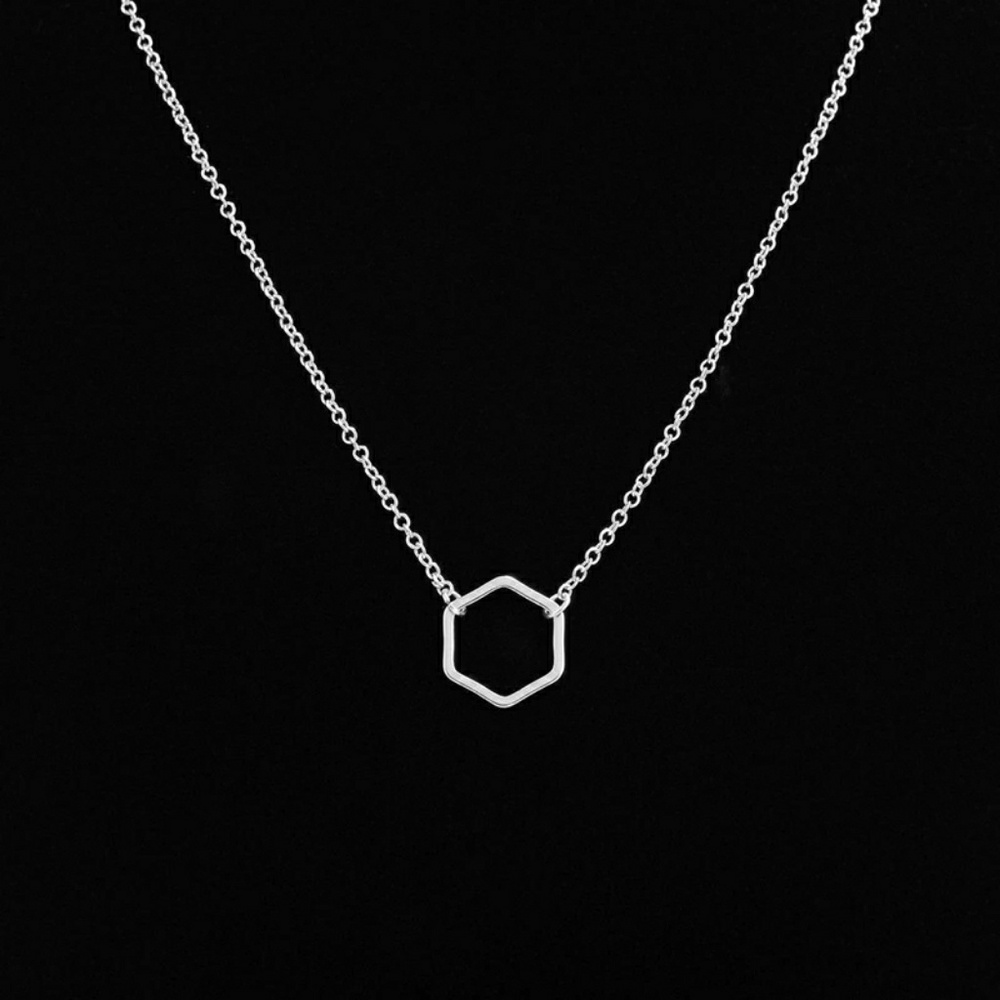 Dainty Hexagon Necklace - Picture 4 of 5