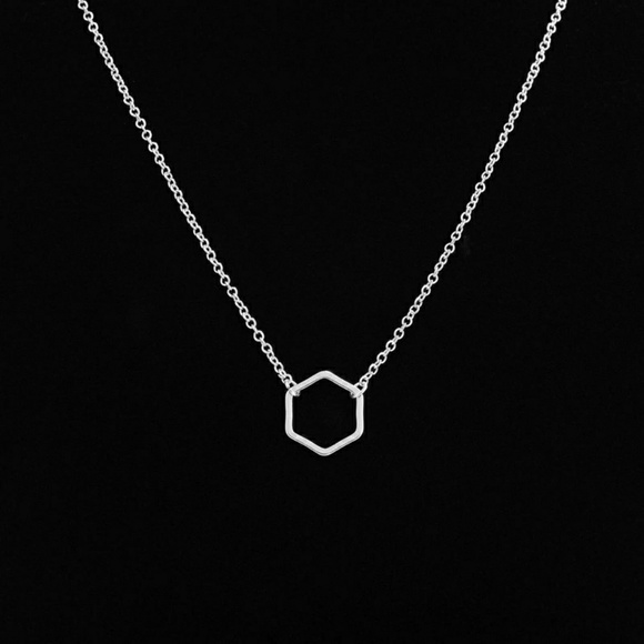 Dainty Hexagon Necklace - Picture 4 of 5