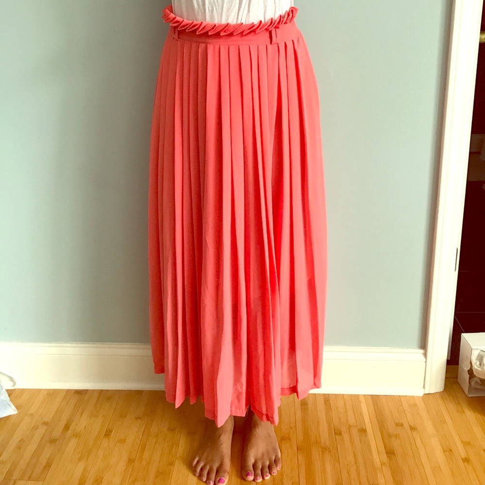 Peach flowy maxi skirt