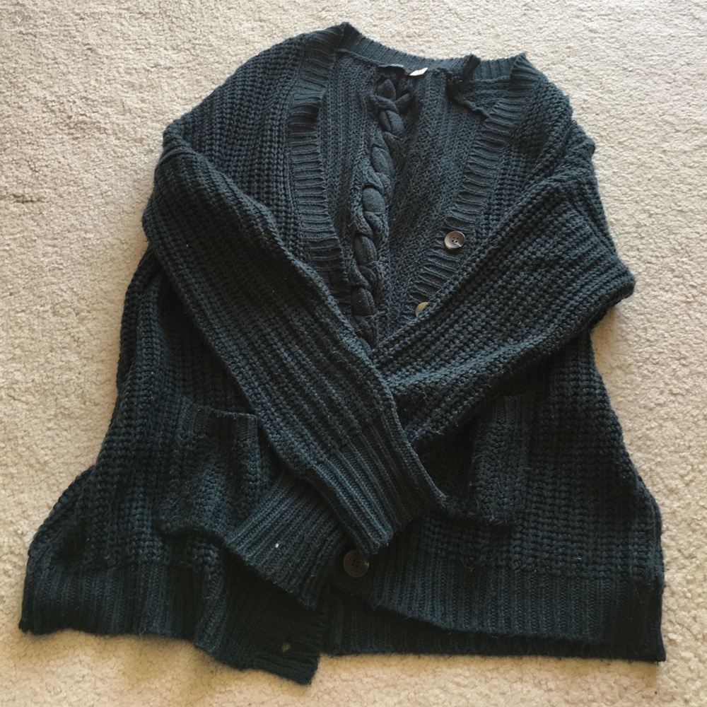 Forest green cardigan