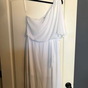 BCBGMaxazria White Formal Gown- One shoulder