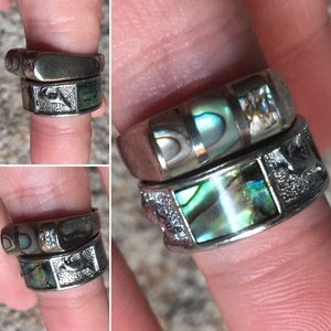 Ring bundle- silver and multi color