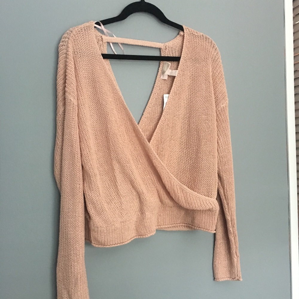 ✨cute surplice knit sweater👚✨ Brand New!