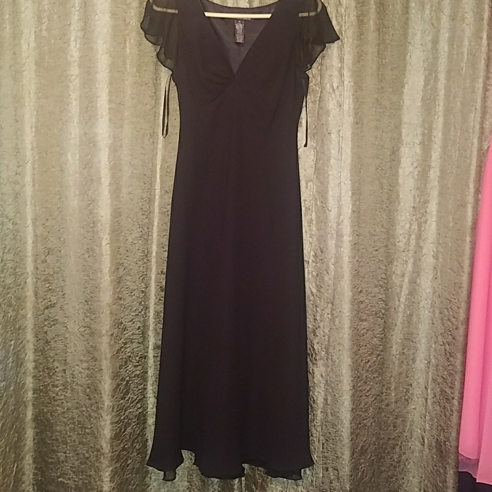 Jones Wear Nlack Chiffon Dress Sz 8