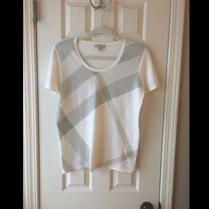 Burberry Brit Short Sleeve Check Knit Top