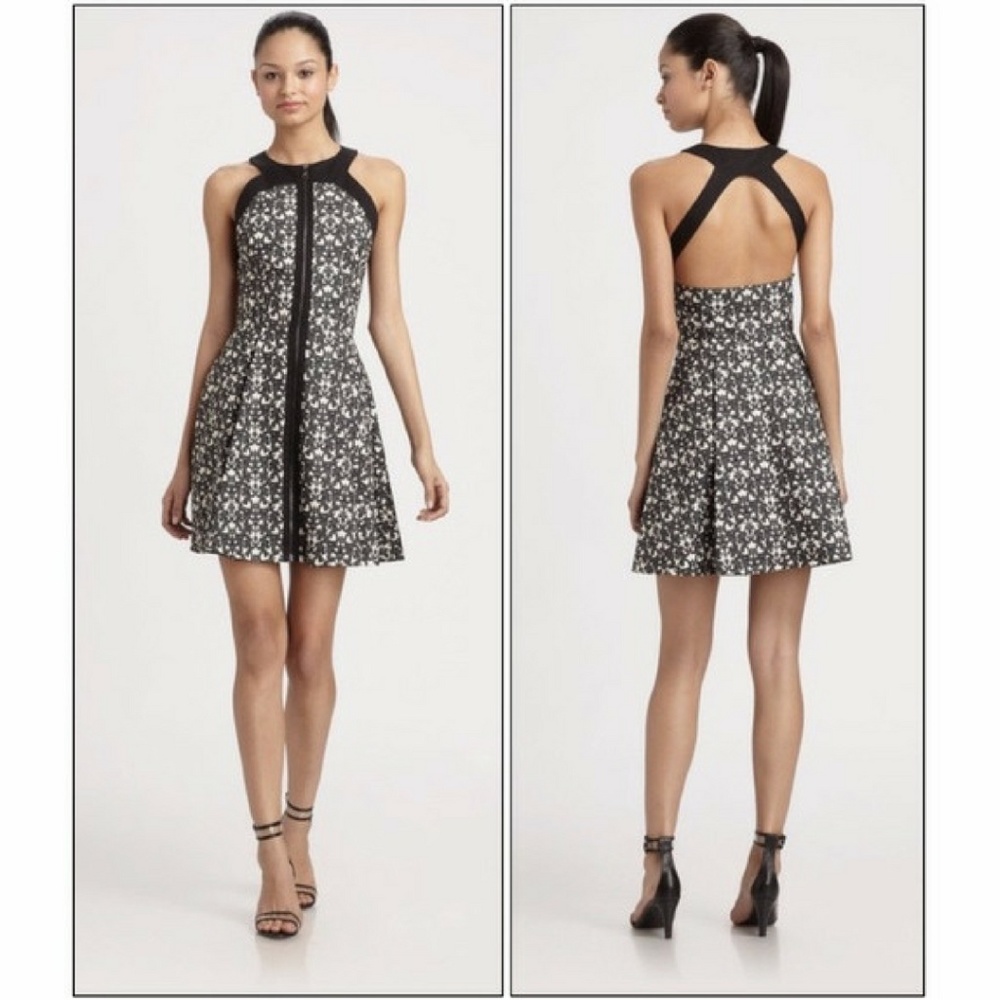 🖤ROBERT RODRIGUEZ🖤Filigree Print Zip-Front Dress