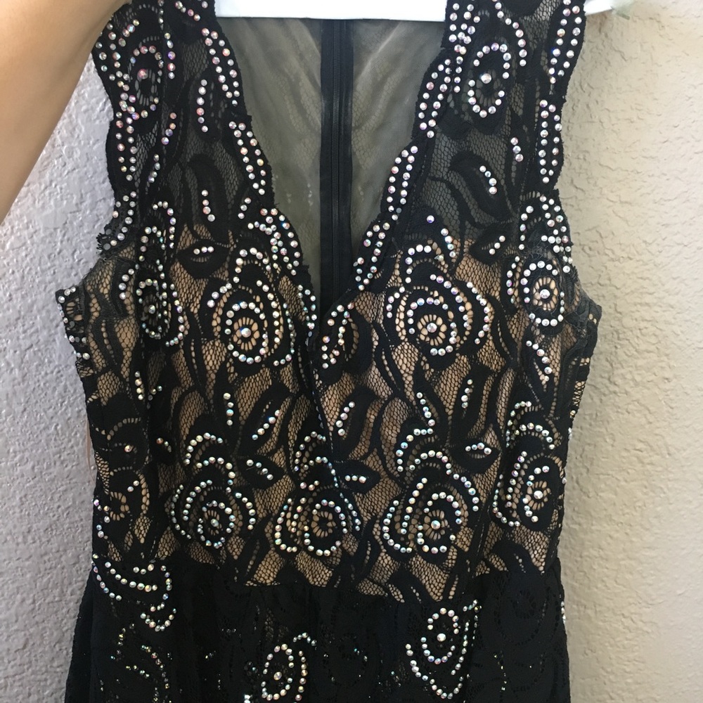 🎉 NYE DRESS! Jovani flower rhinestone dress 😍😍