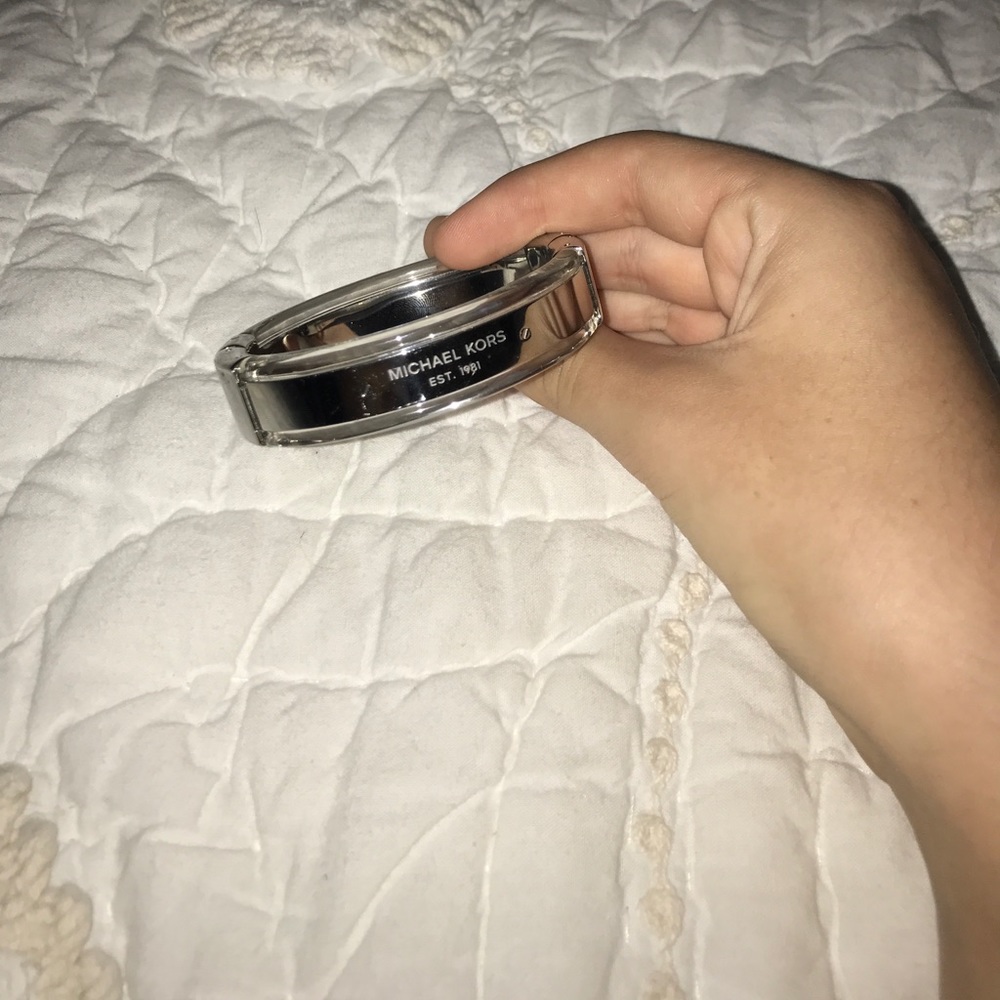 Silver-Tone Clear Acetate Michael Kors Bracelet