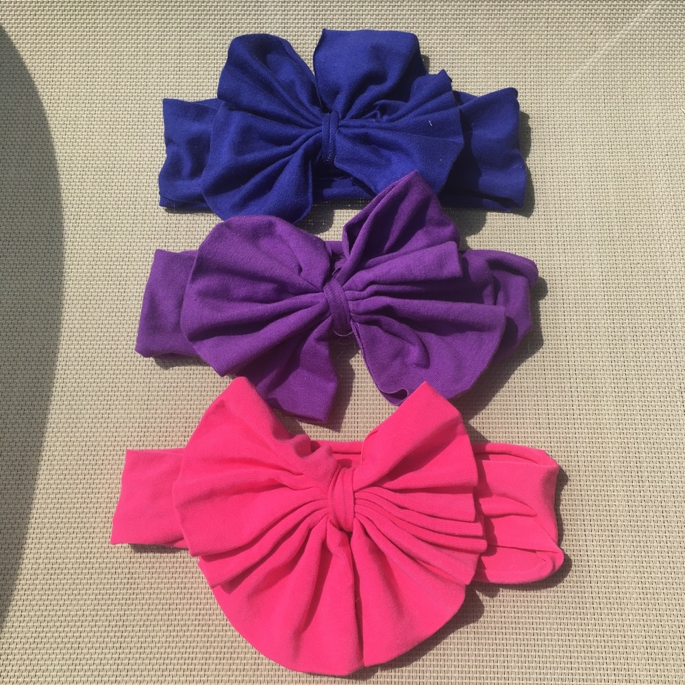✨SALE✨🎀 3-Pieces Large Fabric Bow Headbands