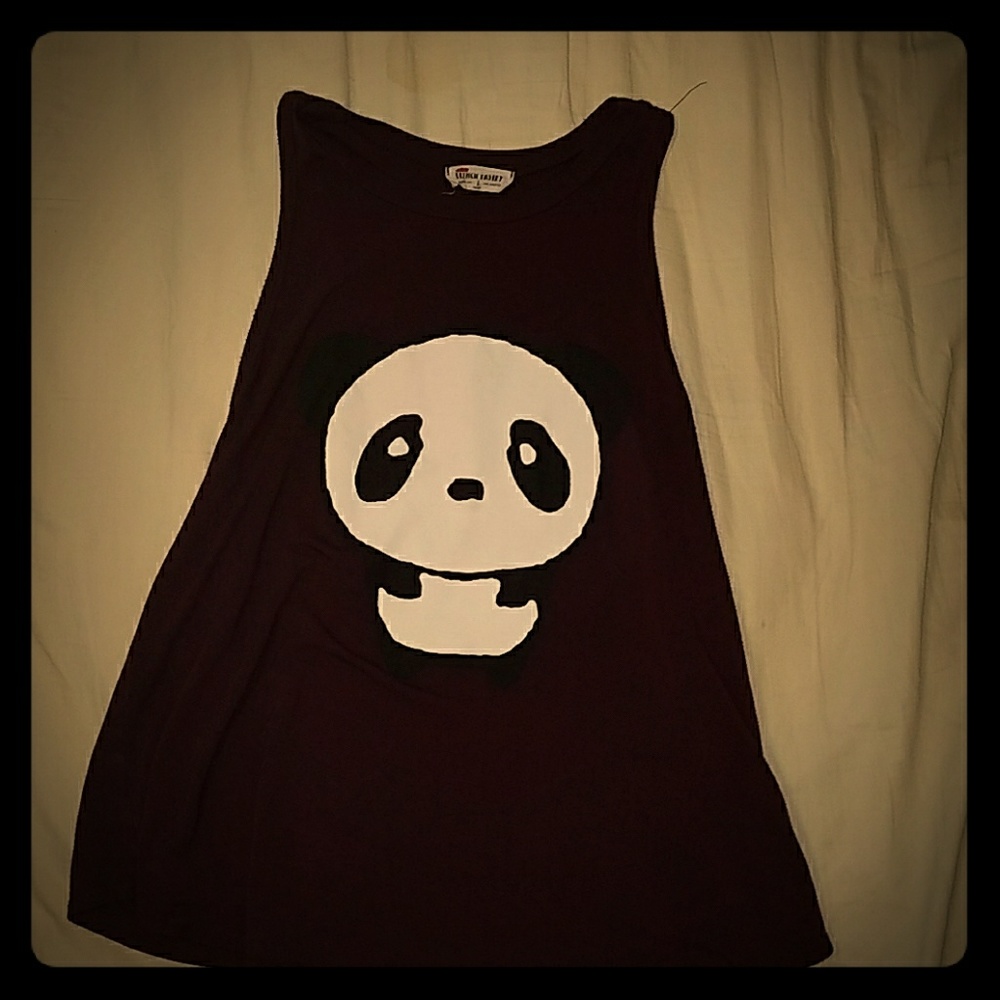 SUPER CUTE Purple sleevless Panda top